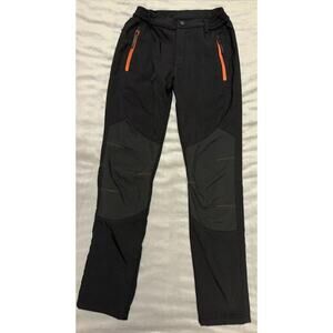 Women’s Winter Pants Sz Xs Cozy Stretchy Hiking Pant Lined Black Orange Thick